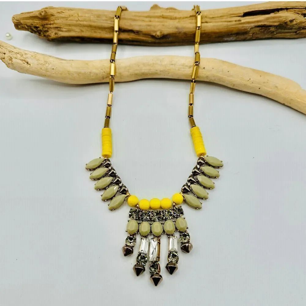 J. Crew Bead Crystal Statement Necklace